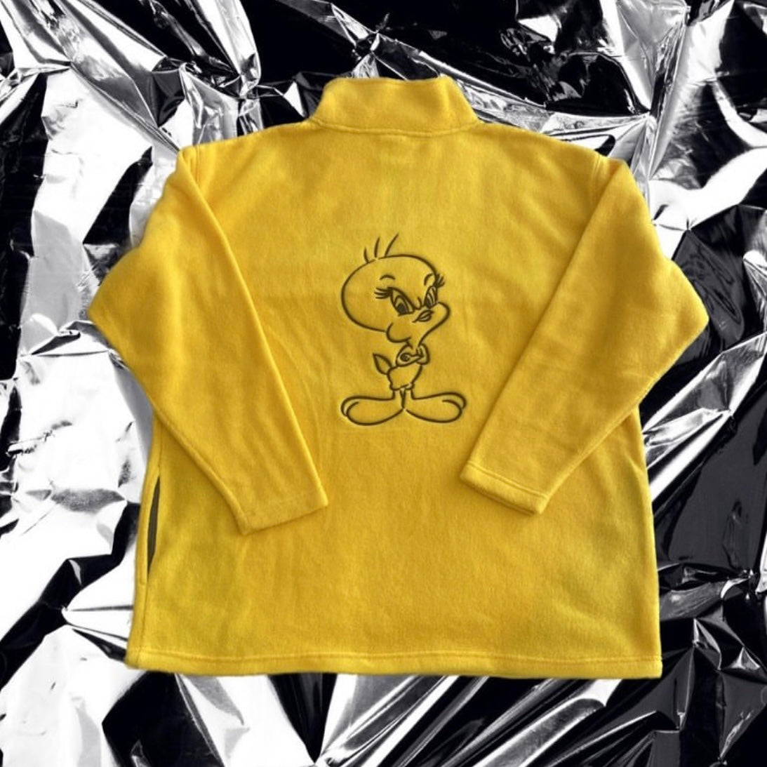 WARNER BROS. TWEETY BIRD FLEECE HALF-ZIP XL