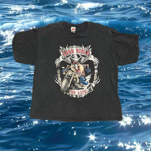 "HARD RIDER FOR LIFE" WARNER BROTHERS TEE XXL